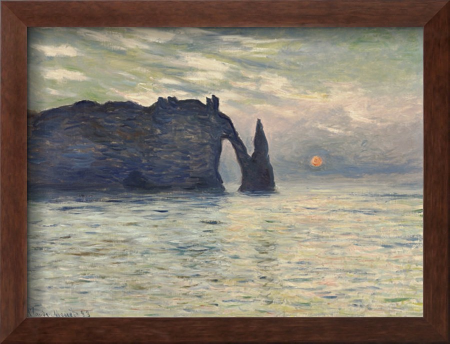 The Cliff, Etretat, Sunset - Claude Monet Paintings